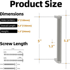 30 Pack Brushed Satin Nickel Cabinet Pulls Knurled 5 Inch Hole Centers Kitchen C