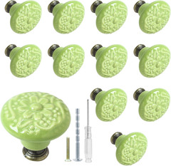 12 Pcs Retro Vintage Round Drawer Knobs, Decorative Pulls and Handles for Cabine