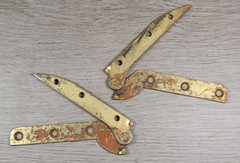 Pivot Hinge Knife Edge Solid Brass Drop Lid Desk Restoration Or Build Antique 7″