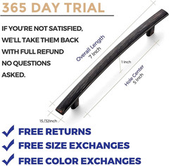 20 Pack Oil Rubbed Bronze Curved Cabinet Pulls 7-1/4″ for Kitchen & Drawer