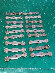 Lot of 18 Reclaimed 3.75″ Drawer Cabinet Knob Backplate DISTRESSED