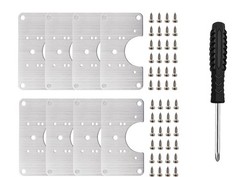 8 PCS 3.5″x2″ Cabinet Hinge Repair Plate Stainless Steel Door Bracket Kit