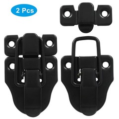 BokWin 2 Pcs Retro Style Duckbilled Hasp Latch Antique Toggle Black