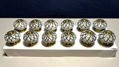 12 Decorative Porcelain Drawer Cabinet Knobs Gold & Black New