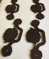 Custom Cast Iron 4 Knob Back Plates For Cabinets Etc./DRk Rustic Brown/ New