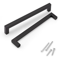 6 Pack Matte Black Kitchen Cabinet Door Handles 7-9/16 inch – T Bar Square Kitch
