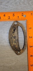 Antique Bin Drawer Handle Cup Pulls Cast Iron Worn White 1850-1899 Pair