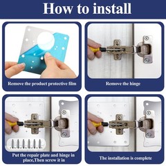 10 PCS Cabinet Hinge Repair Plate Stainless Steel Door Fixing Bracket Screws