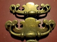 3 4 3/4″ Center Dresser Drawer Drop Down Pull Brass Cabinet Handle