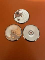 Vintage Chrome Cabinet Drawer Knob Backing Plates 2 1/2” Lot Of 3