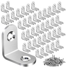 40PCS L Bracket Corner Brace, Stainless Steel L Brackets for 20 mm, Silver