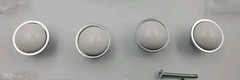 13pc Cabinet Hardware Lot 12 Satin Nickel White Porcelain 3″ Pulls & 4 Knobs Set