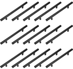 15 Pack 5″ Hole Centers Stainless Steel Black Cabinet Handles Drawer Pulls