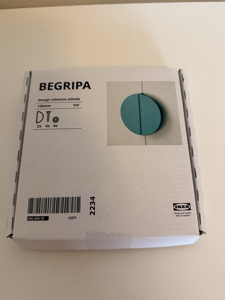 IKEA BEGRIPA Green Matte Cabinet Handle Pull 130mm Center-to-Center 2 Pack