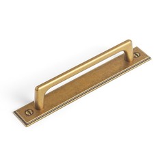 5 Inch 128MM Antique Brass Cabinet Drawer Pulls Luxe Square Backplate 2 PCS