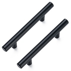Aegero 10 Pack Cabinet Pulls Matte Black Stainless 5 inches, Black-10