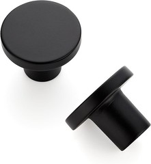 Elegant 10-Pack Black Drawer Pulls – Modern Round Knobs for Any Cabinet Space