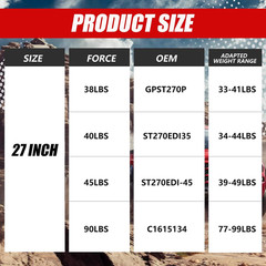 St270Edi-45 27In 45Lb per 200N Gas Strut Shock Lift Support for Tonneau Cover Un