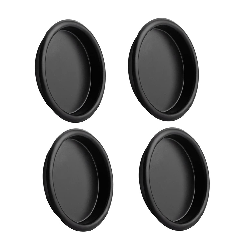 4 PCS Closet Door Finger Pull 21/16 Black Fits 5/16 Depth x 21/16 Inch Dia