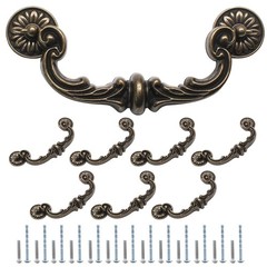 8 Pack Vintage 6 Inch Bronze Drop Bail Cabinet Drawer Pull Handles 150mm
