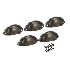 Cup Drawer Pulls Kitchen Cabinet Handle Brass 66mm Hole Centers, 8pcs