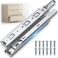 16 Inch Drawer Slides 1 Pair Side Mount Rails – Heavy Duty Full Extension Ball