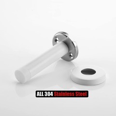 JQK Door Stopper White, 304 Stainless Steel Thicken 1mm Sound 1 Pack, White