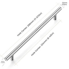Cabinet Handles 15 Pack 8-4/5 Inch Cabinet Pulls Brushed Nickel Kitchen Handl…