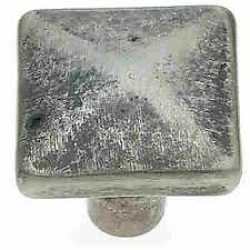 JVJ Hardware Bedrock Collection Rustic Square Knob 43113 in Nickel Finish