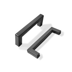 2 PCS 3 Inch Solid Black Cabinet Pulls Square Bar Drawer Handles Matte