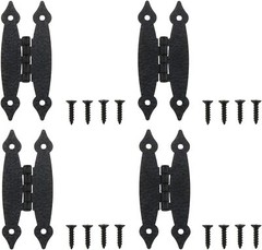 H-Hinge DGZZI 4PCS Black Antique Iron H Shaped Cabinet Hinges for Cupboard Kitch