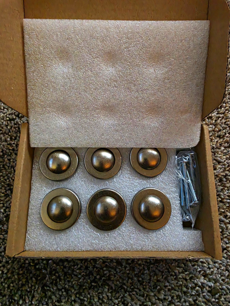 Goo-Ki 1.25in Satin Bronze Metal Round Cabinet Knobs 6-Pack w/Screws
