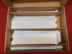Open Box Set of 5 Blum White Metabox 16”L x 3.5”H Drawer Slide Set #320M4000C15