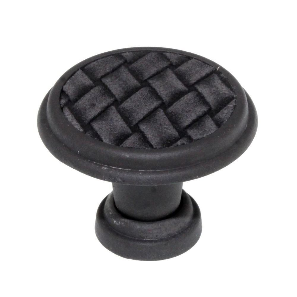 Laurey Churchill 1 1/8″ Cabinet Knob Oil-Rubbed Bronze Buff Black Leather 12092