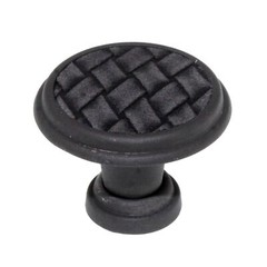 Laurey Churchill 1 1/8″ Cabinet Knob Oil-Rubbed Bronze Buff Black Leather 12092