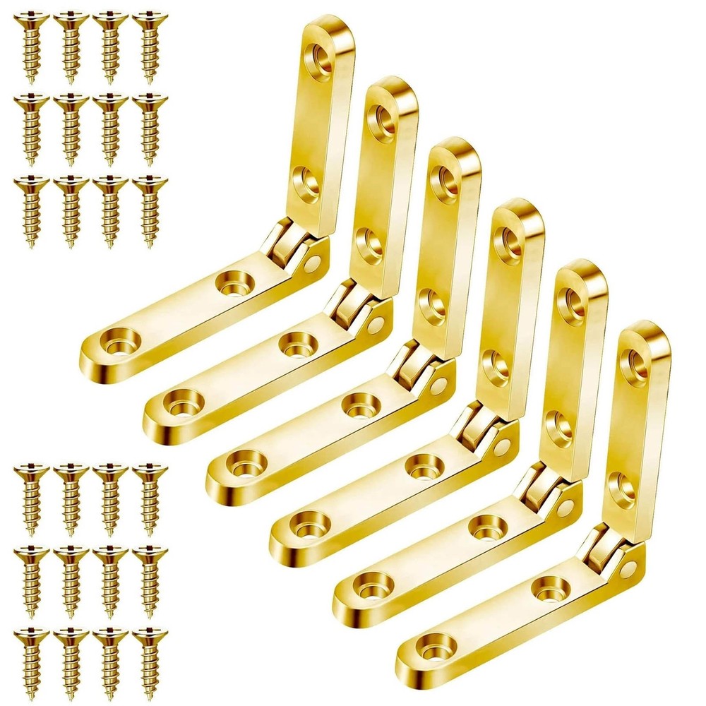 6Pcs Small Hinges With Screws Perfect for use in wooden boxes, cabinets