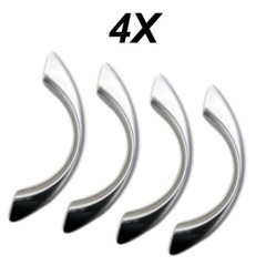 4X PLASTIC Chrome Drawer Pulls Cabinet Door Cupboard Silver Handles W Screws AD4