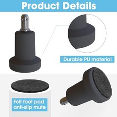 Bell Glides Replacement Office Chair Swivel Caster Wheels to Fixed Feet – 5PCS