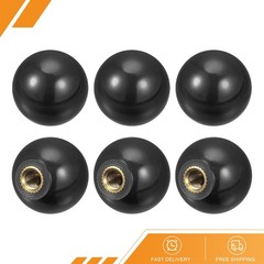 6pcs – Threaded Ball Knobs M5 Female Thread 0.78″ Dia Black for Machine Handle