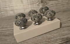 Casa Decor Dresser Drawer Knobs Grey/black Set Of 6