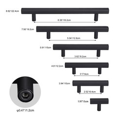 15x Black Square Modern Kitchen Cabinet Handles Bar Pulls Drawer Stainless Steel