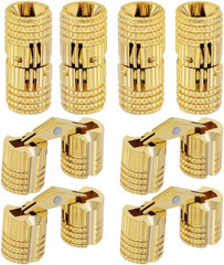 8 Pack 10mm Concealed Brass Barrel Hinges for DIY Jewelry Boxes and Crafts