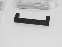 CABINET DRAWER HANDLES PACK OF 6 MATTE BLACK METAL 4.5″L 4 1/8 ” CENTER