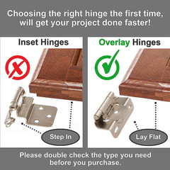 50 Pack 1/2″ Overlay Brushed Nickel Cabinet Hinges for Cabinet Doors (25 Pairs)