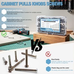 120PCS Cabinet Pulls Knobs Screws,Machine Screws Assortment, ×25/30/35/40/45/…