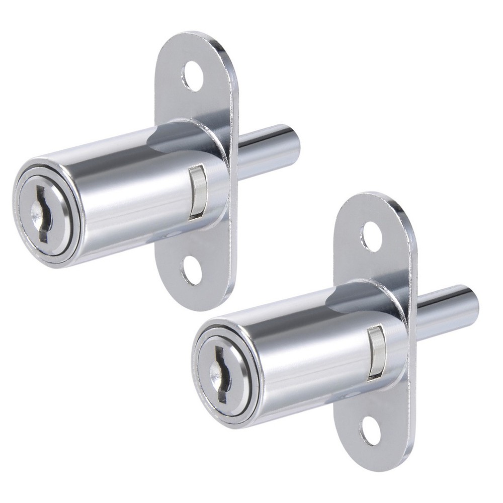 Push Plunger Lock 19mm Cylinder Dia 32mm Length Zinc Alloy Keyed Alike 2Pcs