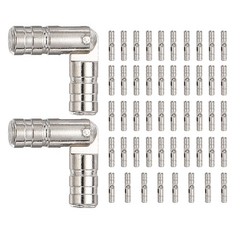 50 Pcs Barrel Hinges, 0.16 x 0.79″ Jewelry Box Hinges Concealed, Silver