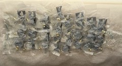 26 NOS Belwith FKI P35-CA3 Crystal Acrylic Cabinet Knobs Polished Brass Japan