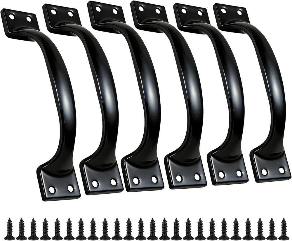 6 Pack 5.6″ Black Stainless Steel Cabinet Pull Handles Kitchen Drawer Door Grip