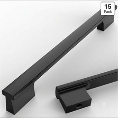Asidrama 15 Pack Matte Black Cabinet Pulls 6.3 Inch 160mm Kitchen Drawer Handles